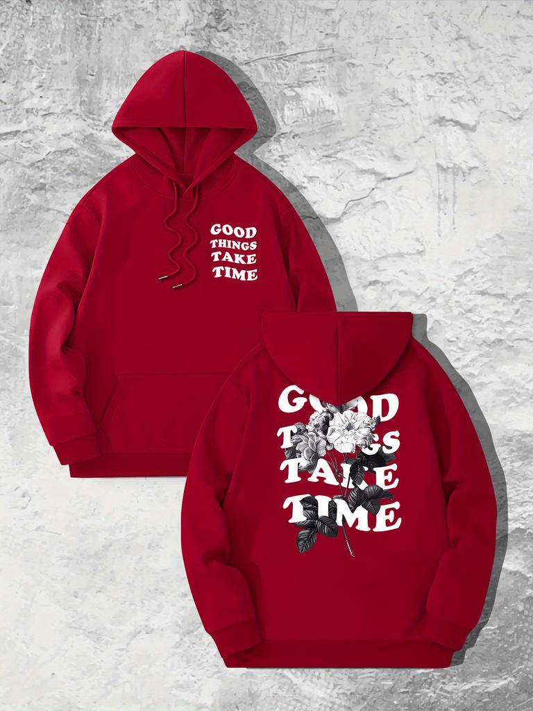 Men's Hooded Printed Sweatshirt, New Autumn-winter Style Long-sleeved Casual American Streetwear Outdoor Sport Comfortable