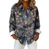 Women's Fashionable Casual Printed Long-Sleeved Button-Up Shirt