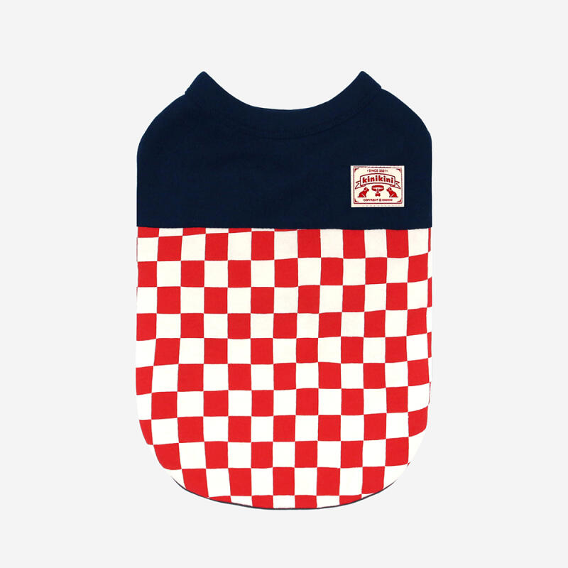 KINI CHECKER BOARD SLEEVELESS-RED (Sleeve)