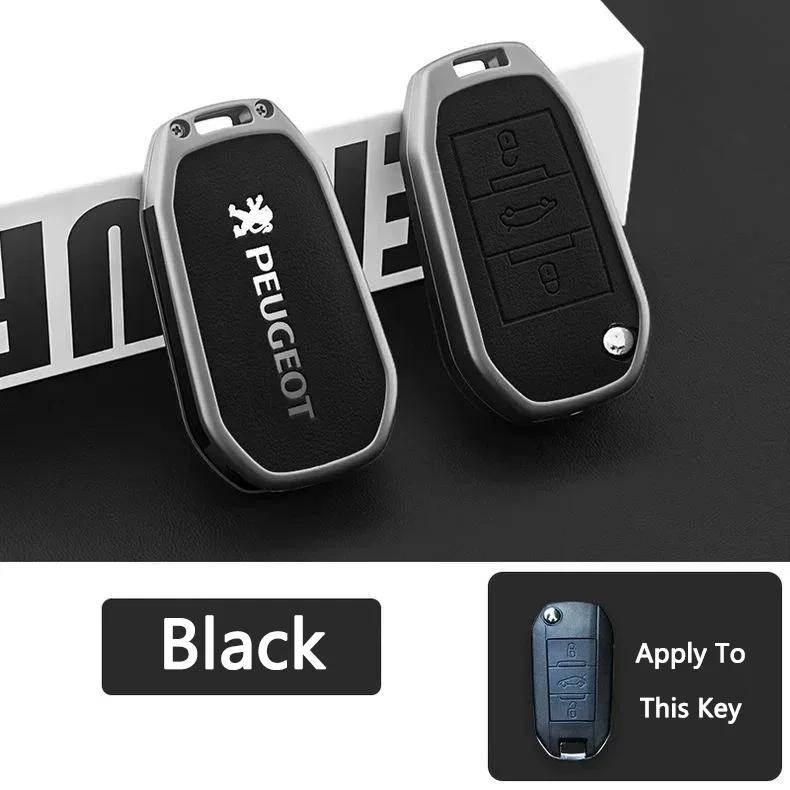 

Car Sticker 2025 Hot Leather Car Smart Remote Key Case Bag Cover Protector Holder Shell for Peugeot 208 308 408 508 2008 3008 40