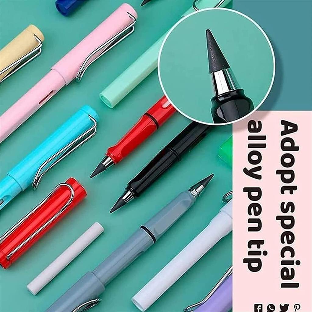 12/13 Stück Farbiger Tintenloser Stift mit Austauschbarer Spitze Ewigkeitsstift Infinity-Stift zum Schreiben Zeichnen Skizzieren