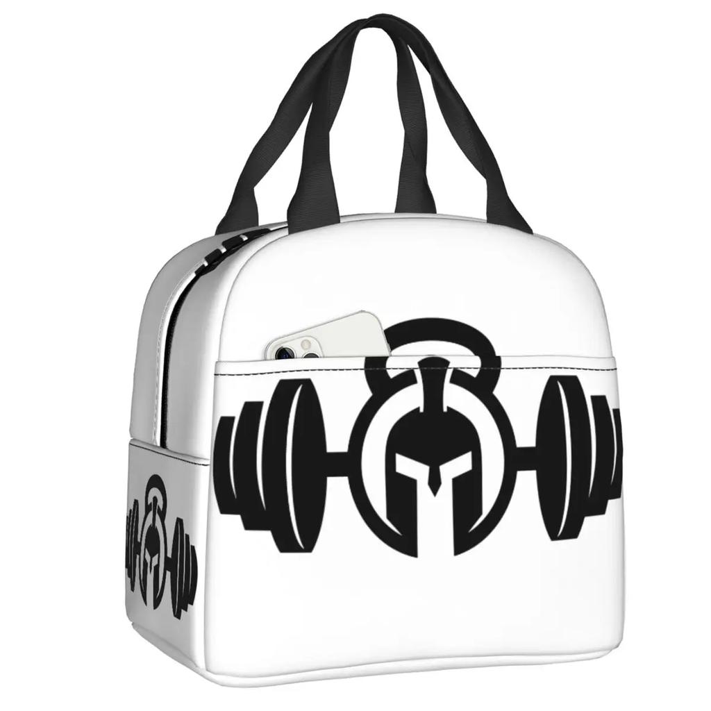 Powerhouse Gym Logo Thermal Insulated Lunch Bag Women Bodybuilding Fitness Portable Lunch Container Travel Storage Food Box