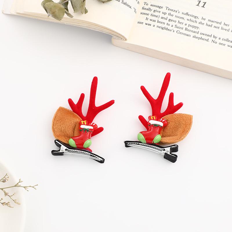 Sponky do vlasů s parohy soba: Vánoční 3D vlasové doplňky pro drdoly a copy