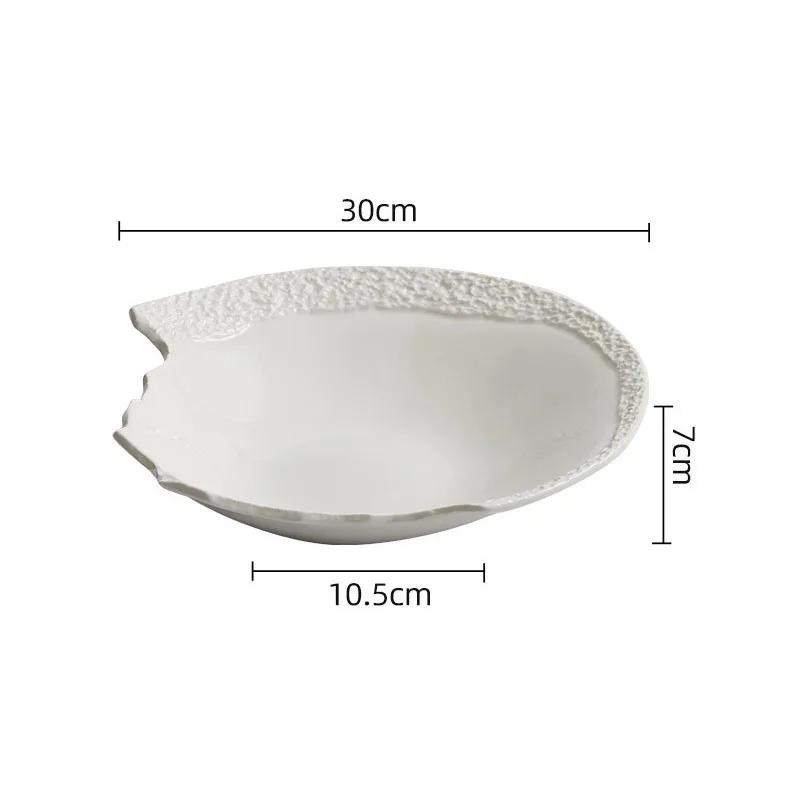 Ceramic Bowl Creative Rock Texture Irregular Bowl Thick Soup Bowl Salad Bowls Dessert Bowls Pasta Bowls Solid Color Tableware