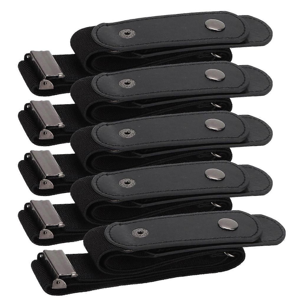 5Pcs Buckle Free Belt PunchFree No Bulge No Hassle Webbing Belt for Pants Accessories(Black )