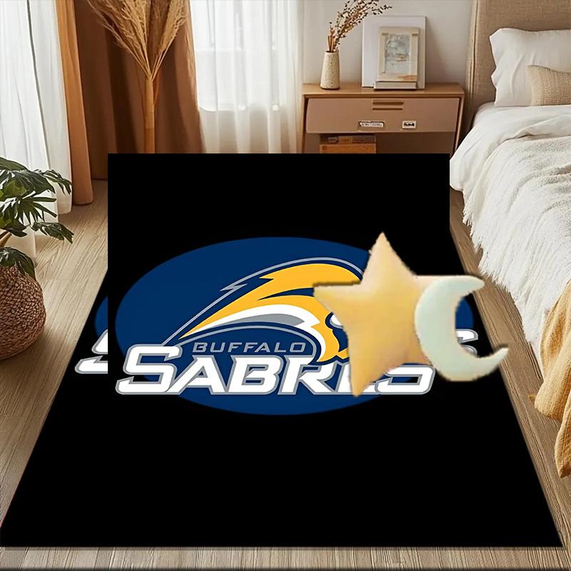 Buffalo Team Spirit Floor Mat for Living Room, Game Rooms, Office, Bedroom, Office Floor Mat Playful Design, Christmas Fan Gifts