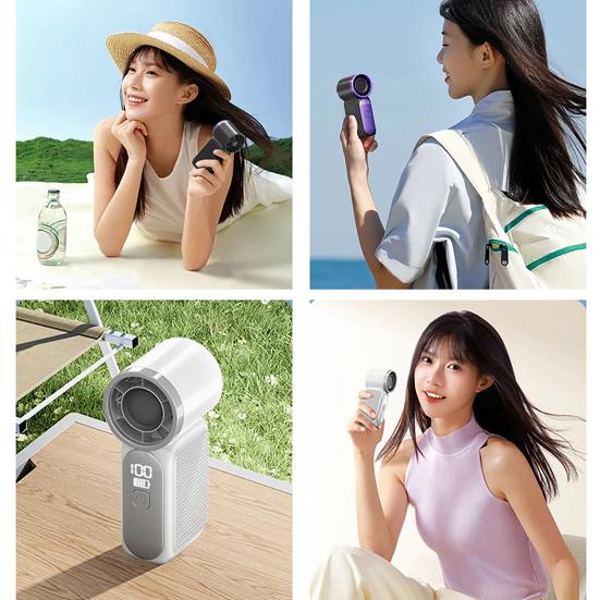 Handheld Fan Portable Mini Fan with Long-Lasting Battery USB Rechargeable Personal Fan for Outdoor Travel Commuting Office Cooling Powerful Airflow