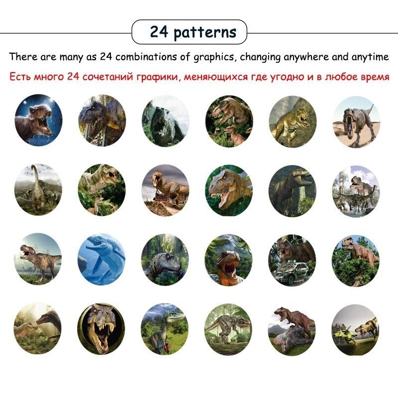 24 Patterns Flashlight Children Toys Cartoon Dinosaur Projector Lamp Early Enlightenment Education Kids Toy