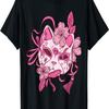 Kitsune Mask Sakura Cherry Blossom Flower  T-Shirt