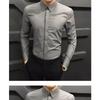 Comfortable Turn-down Collar Four Seasons Handsome Office Solid Thin Business Casual Fashion Men's Clothing Button Shirts