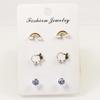 S925 Silver Needle Niche Design Sheep Rainbow Stud Earrings Set Combination Stud Earrings Trendy Small Simple Cold Wind