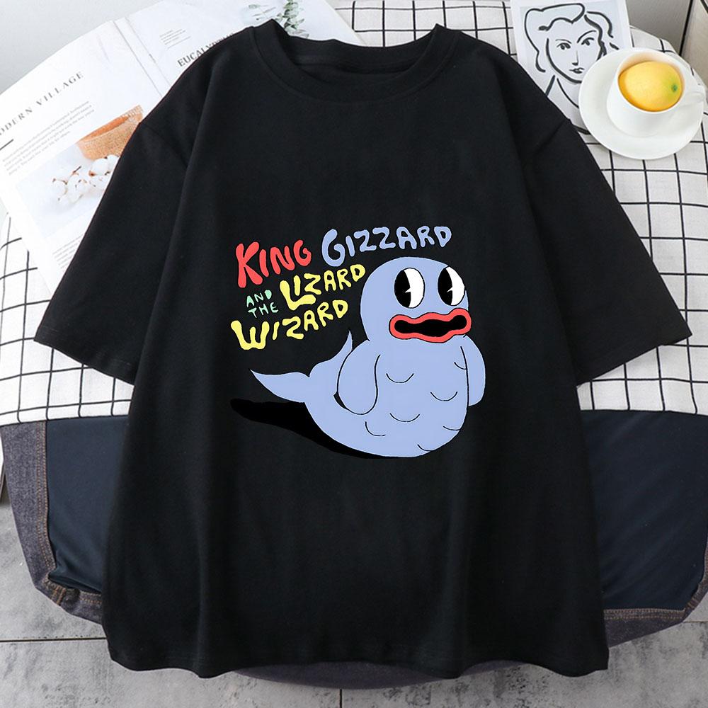 

King Gizzard The Lizard Wizard Comic Fish Tshirts High Quality UnisexWomen Short Sleeve Anime Graphic Tees 100 Cotton ONeck 4XL