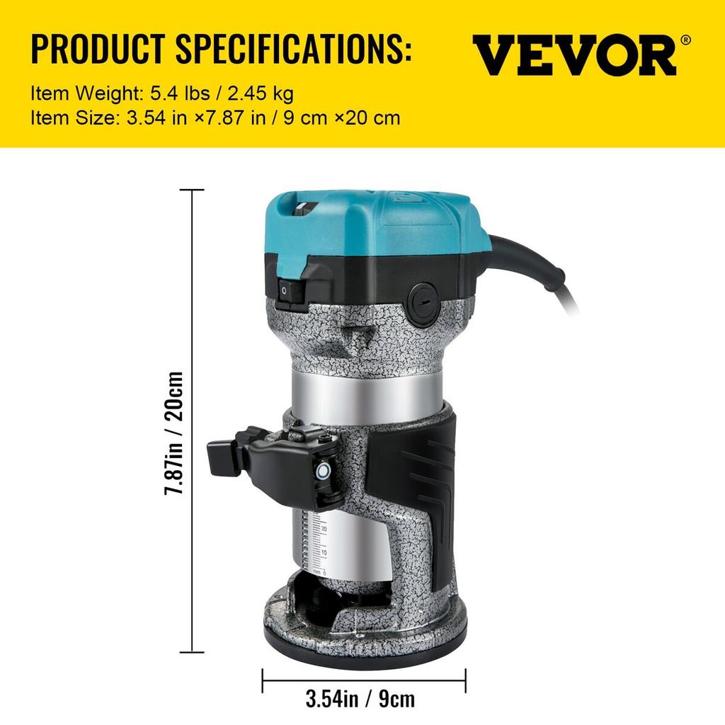 Router Tool, 710W Wood Router, Router for Woodworking with Three Router Collets, Wood Router Tool with Fixed Base, Woodworking Router with Aluminum
