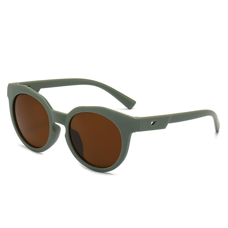 Children'S Sunglasses Danish Matte Baby Sunglasses Trendy Retro Mocha Glasses Uv400 Uv Protection