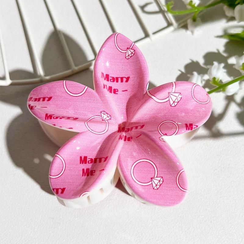 Printed Clips, Egg Flower Fresh and Light Hair Clips Back of The Head Updo Shark Clips