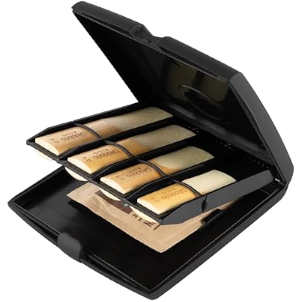 D Addario WoodWinds Daddario Reed Case for Saxophone & Clarinet, Holds 8 Sheets Multi-Reed Storag...