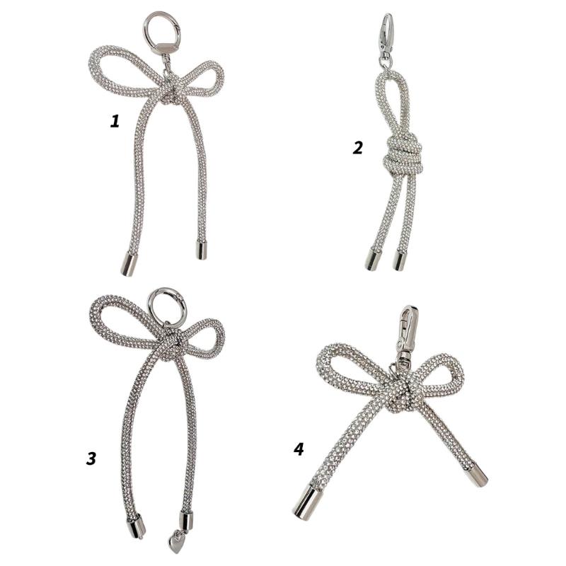 Elegant Rhineston Bowknot Keychain Charm Pendant Stylish Bowknot Backpack Pendant, Handmade Jewelry Gift for Women