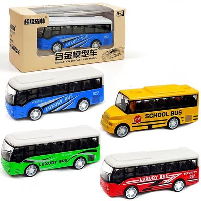 Hochwertige Ornamente in Busform, hochwertiges Geschenk für Kinder, Hobbys, Busmodell aus Legierung, erweitertes Busspielzeug, Rückziehfahrzeugmodell