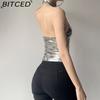 BITCED Spring Women's Solid-Color Slim-Fit Streetwear Fashion Halter Neck Sexy Backless Tank Top