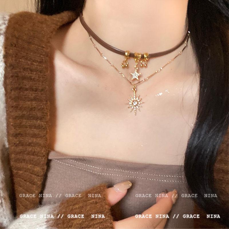 Luxury temperament celebrity style stacked pearl necklace women's autumn and winter high-end design sense atmospheric sweater chain light