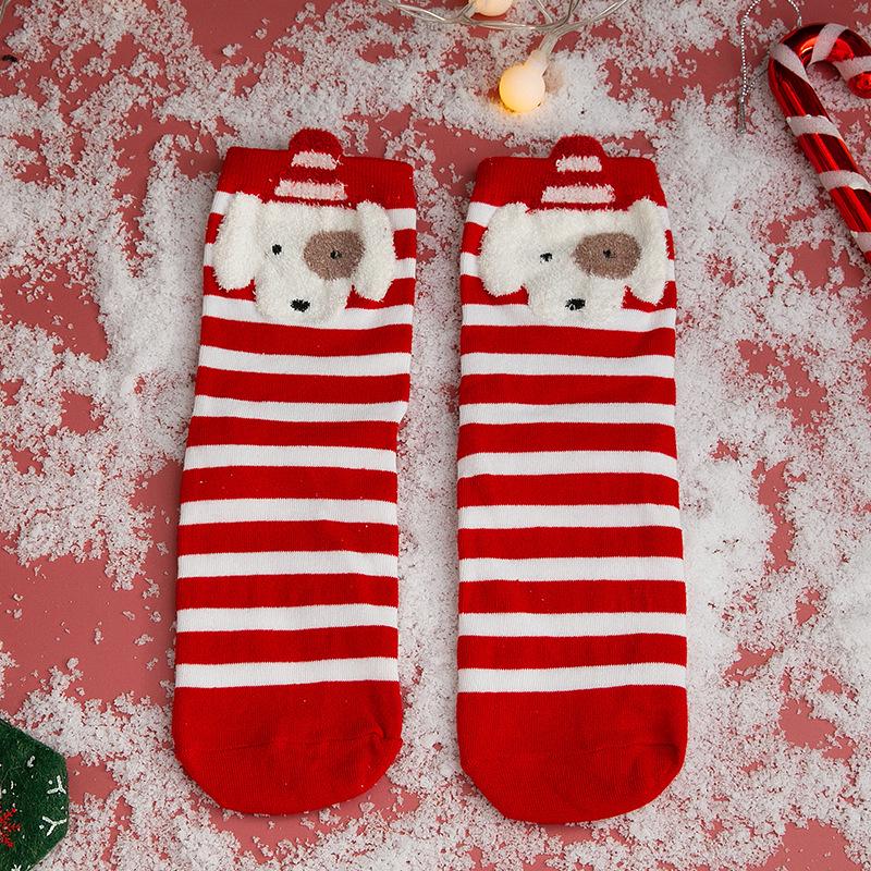 Women's Red Christmas Mid-Tube Socks - Cute Japanese Style Wedding Design
