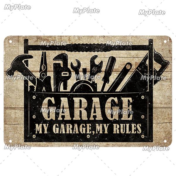 Vintage Tool Rules Retro Plaque Tin Sign Man Cave MOTOR OILS Metal Sign Wall Decor For Garage TIRES Plate Car Service Poster