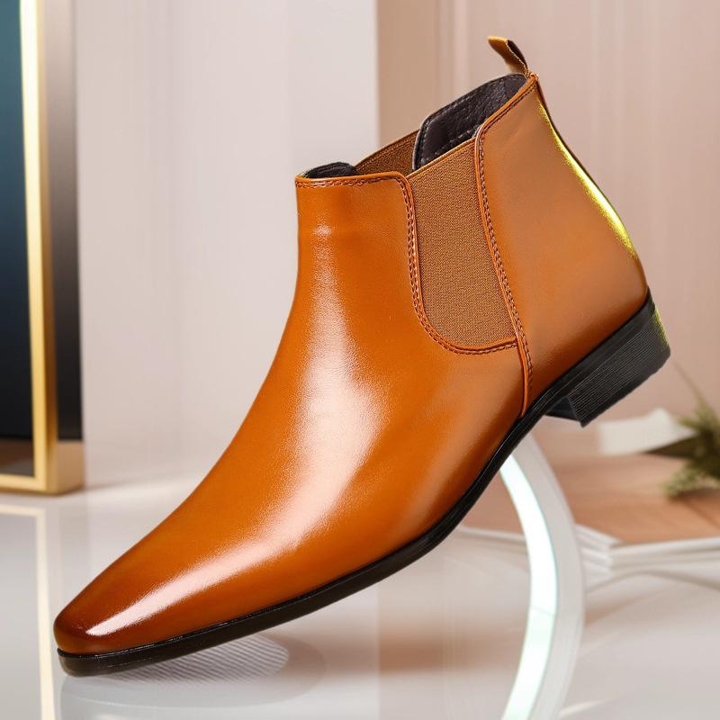 Men s Cross-border Business Casual Chelsea Ankle Boots - Slip-on Fashion European and American Formal Shoes 40