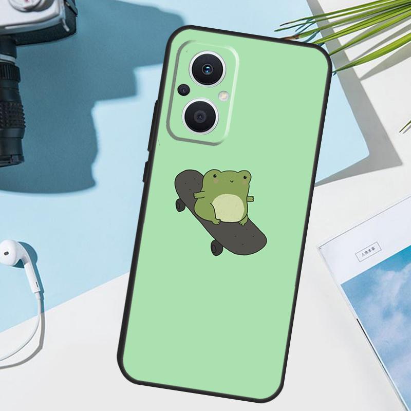 Frog Skateboard Cute Kawaii Cover For OPPO Reno 12 F 13F 14F 11F 10 11 13 14 Pro 7 8 Lite OPPO Find X9 X5 X6 X8 Pro Case