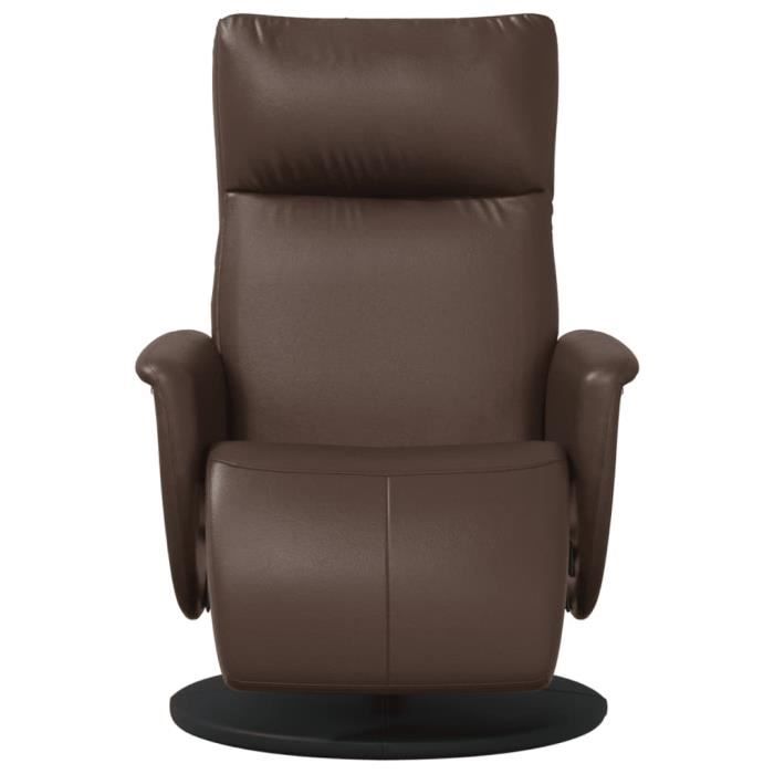 VidaXL Fauteuil inclinable avec repose-pieds marron similicuir 356546