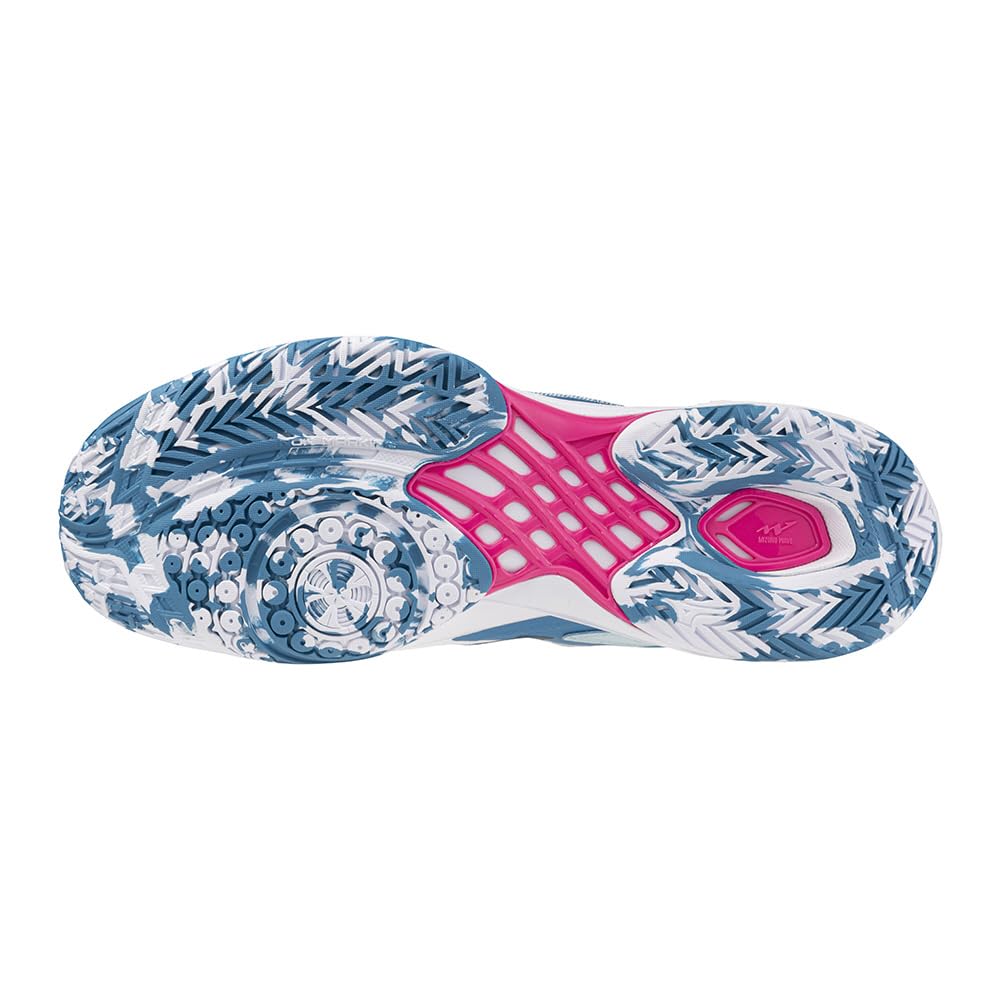 Badmintonschuhe Wave Claw 3 Vereinsaktivitäten Turnhalle Leichtgewichtige Dämpfung Weiß x Blau x Pink cm 2E [Mizuno] 25.0