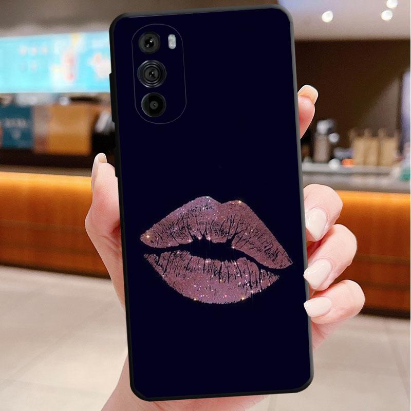 Black Red Lips Kiss Phone Case For Motorola Edge 60 50 40 Pro 60 50 40 30 Ultra Neo Fusion Moto G Play G Stylus G Carcasas