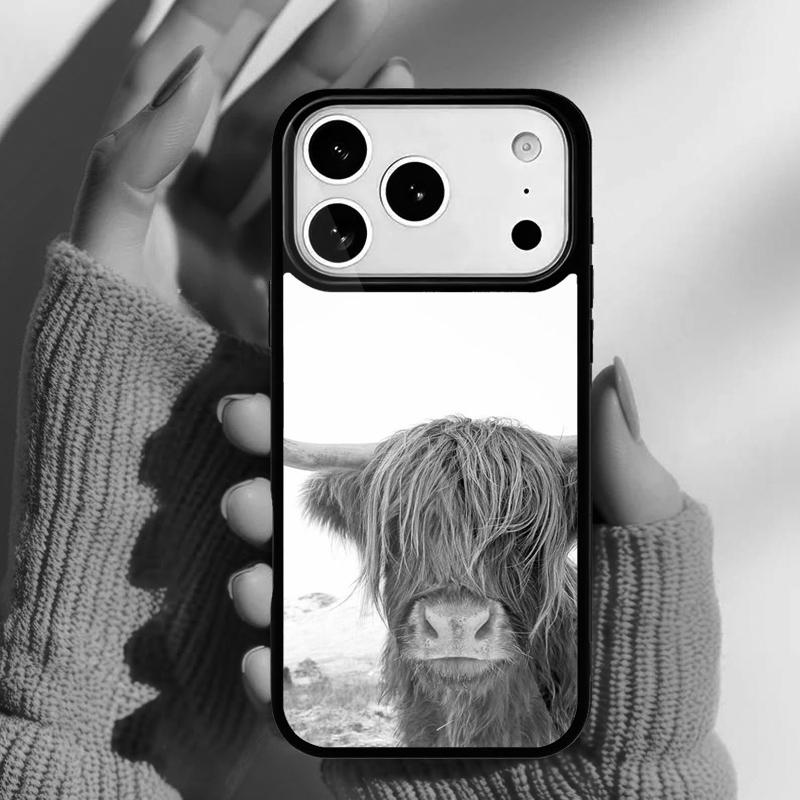 Hochlandrinder Handyhülle für iPhone 17 16 15 14 13 Pro Max Rückabdeckung für 12 11 Pro Hülle