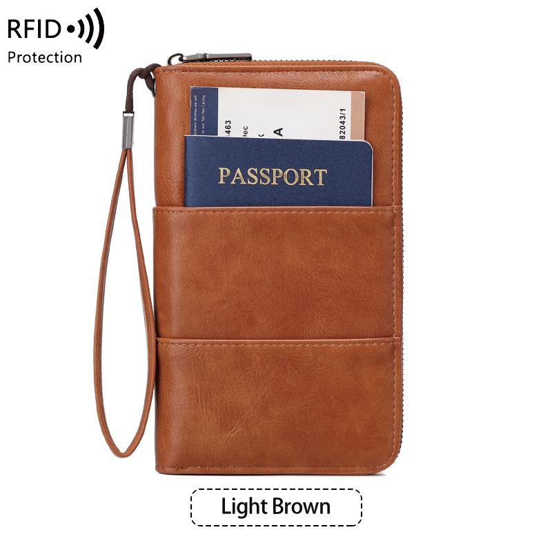 RFID Anti-Magnetic Zipper Passport Wallet: Multi-Function ID & Ticket Holder