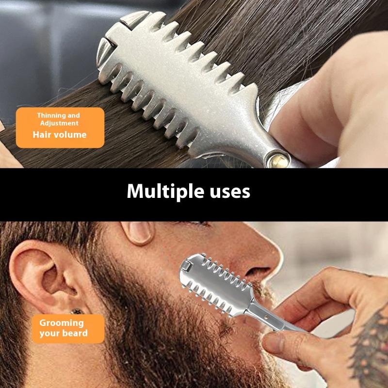 Doppelseitiger Ausdünnungsmesser Zinklegierung Friseur Manueller Rasierhobel Für Salon Professionelles Haarschneidemesserhalter Salonwerkzeug