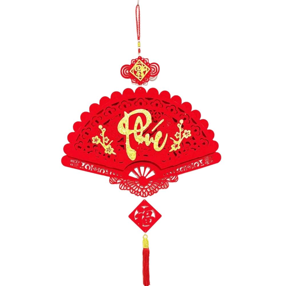Traditional Lunar New Year Decorations Tassels Chinese Style Goat Year Festival Pendants Blessing Word Fan Shape