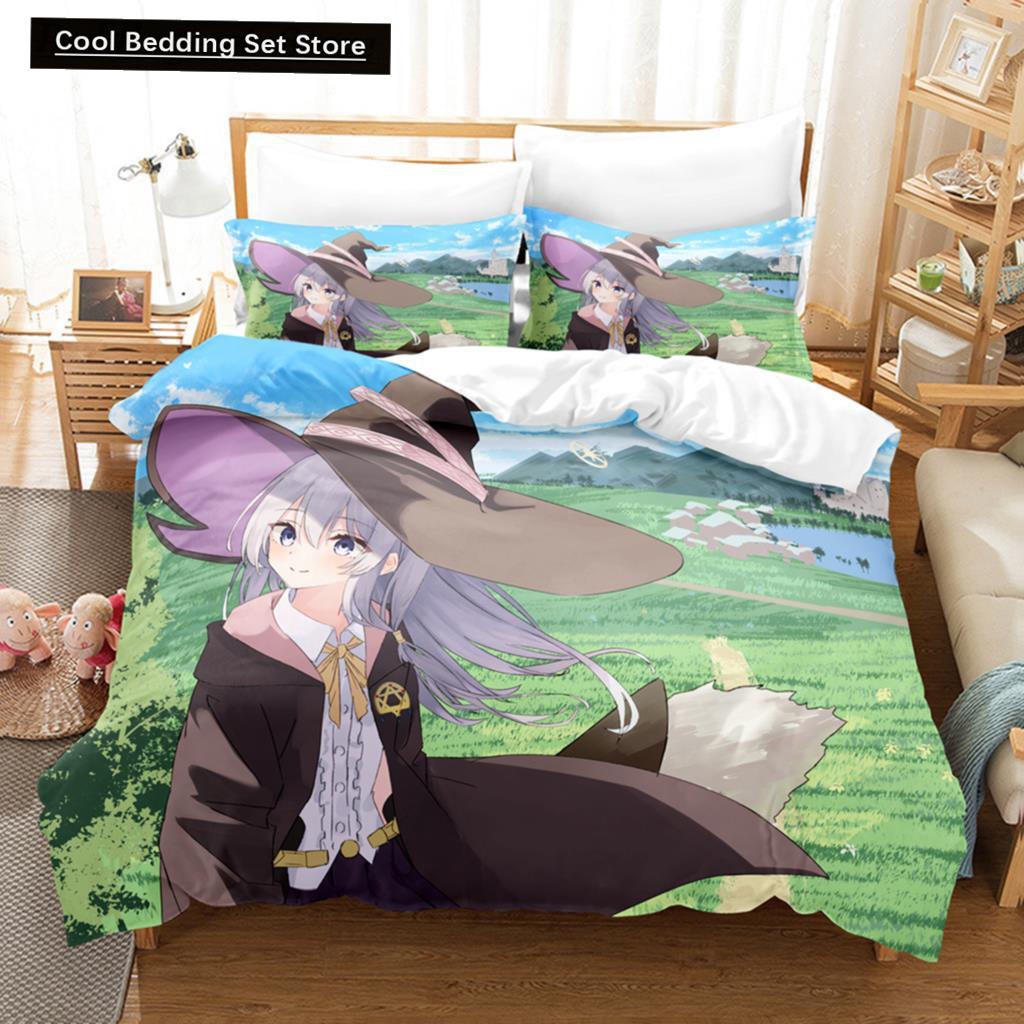 3D Print Anime Girl The Journey Of Elaina Bedding Sets Duvet Cover Set With Pillowcase Twin Full Queen King Bedclothes Bed Linen