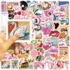 10/30/50/100pcs Cute Pink Y2K Girl Cartoon Stickers Aesthetic Waterproof DIY Phone Scrapbook Diary Retro Decoration Sticker Toys