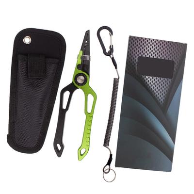 Plier Fishing Plier Fishing Tackle with Sheath and Coiled Lanyard Fishing Multitool Hook Remover Braided Line Cutter
