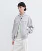 Yunse Posy Lettering Zip-Up Hoodie (Gray)