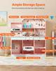 Kitchen Playset Kids Pretend Cooking Play Toy 24 Piece Accessories Pink