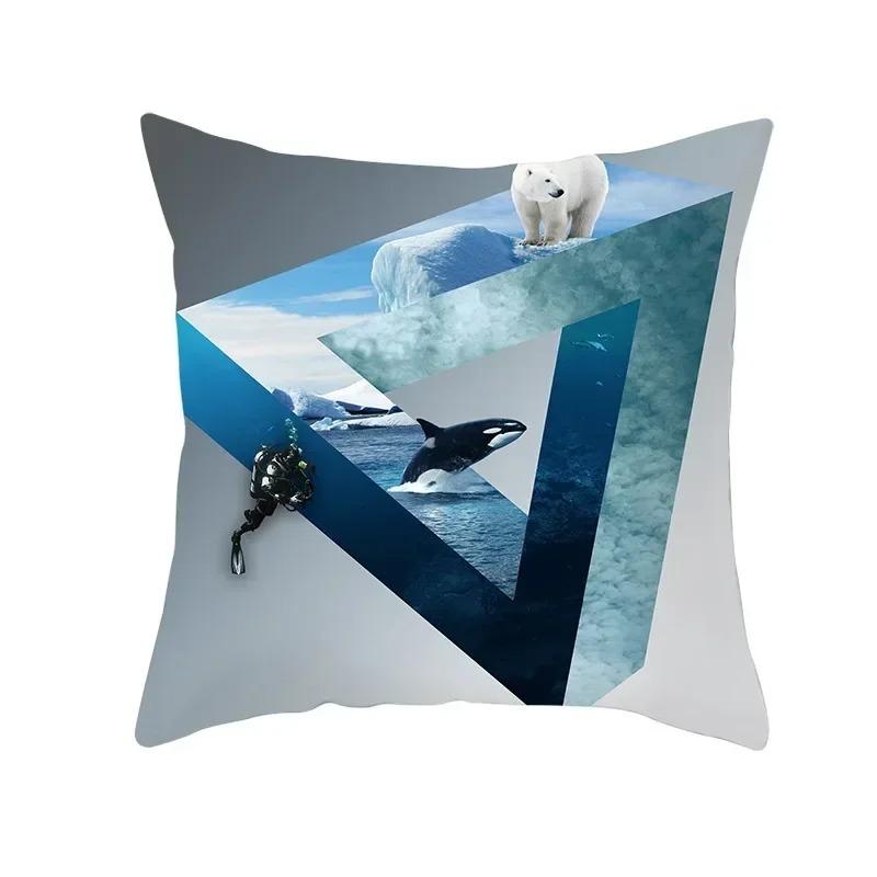 Home Decor Triangular Geometric & Nature Pattern Pillowcase Pattern Cushion Cover Suitable For Sofa Bedroom Car Pillow Cover