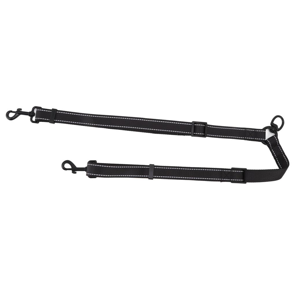 2 Dog Leash Black Nylon 360 Degree Swivel Reflective Dual Dog Walking Leash for Dog Outdoor Activity