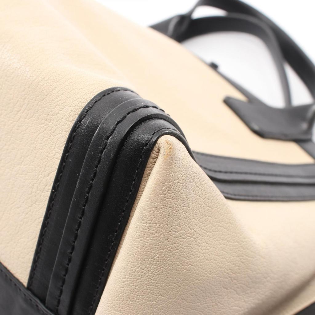 Used Chloe Alison Tote Bag Leather Beige Black Used Women
