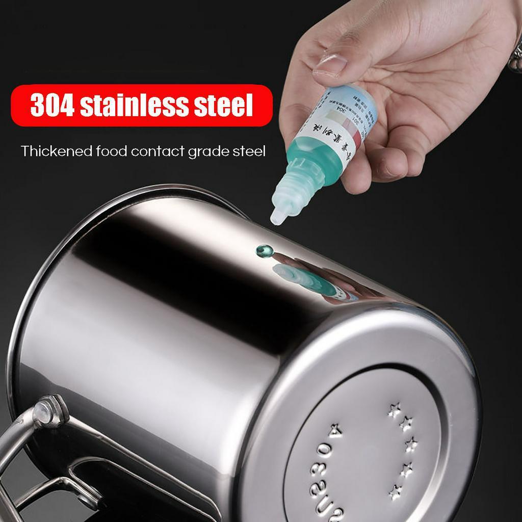 2L Silver Japanese Style Deep Frying Pot Thermometer Tempura Fryer Pan Temperature Control Fried Chicken Pot Cooking Tools Kitchen Utensil