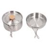 Cooking Pot and Pan Set 304 Stainless Steel Portable Camping Cookware Mess Kit with Storage Bag for