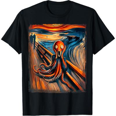 Artsy Scream Shirt for Octopus Lovers _ Artistic Octopus T-Shirt