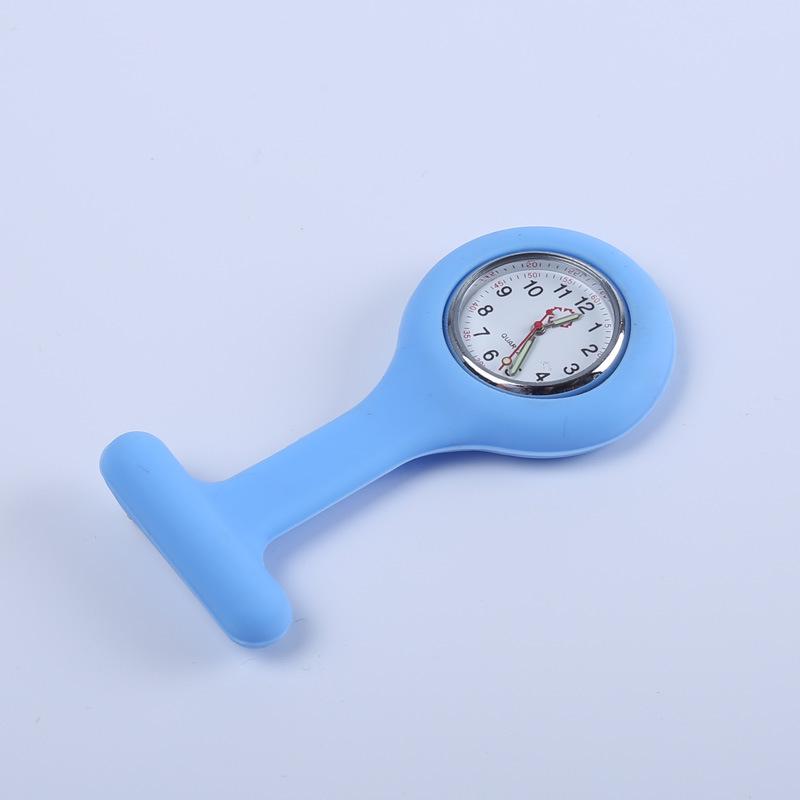 Korean Style Silicone Nurse Clip-on Pocket Watch: Cute, Simple, Waterproof Brooch for Female Students and Doctors.