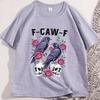Gothic Black Crow FCW Graphic Tee Unisex Cotton Tshirt Loose Fit Casual Streetwear Top Soft Fabric Mens Womens TShirt Clothes
