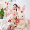 Süßes Kaninchen Hand hält Pilze Plüschtier Gefüllt 40/60/85cm Weißes Kaninchen Kuscheltier Kreatives Geburtstagsgeschenk