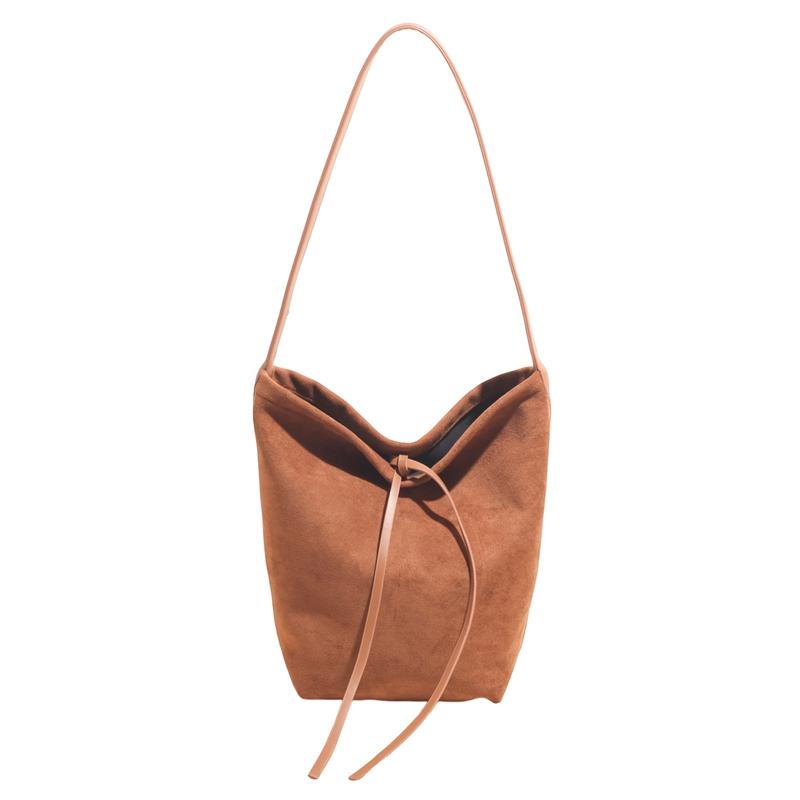 Solid Color Casual Bow Korean Version Fashion Matte Large Capacity Retro Tote Underarm Bag Women